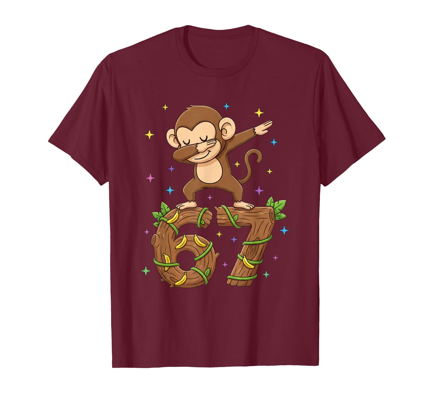 Dabbing Monkey 67 Funny Six Seven Gen Z Slang Meme Cute T-Shirt