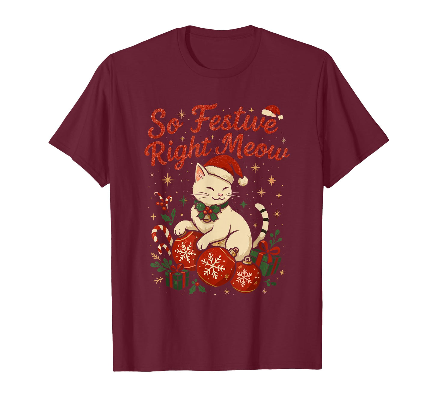 Funny Christmas Cat T-Shirt