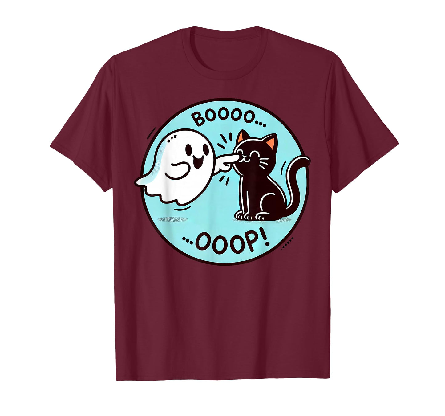 Funny Halloween Ghost Black Cat Boop Easy Lazy Costume T-Shirt