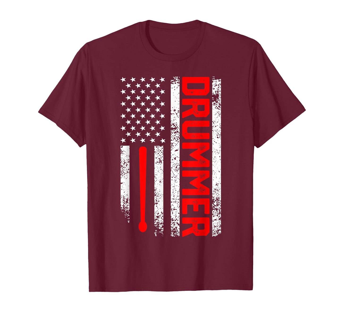 Drummer 4th of July Vintage American Flag Drumming Gift T-Shirt