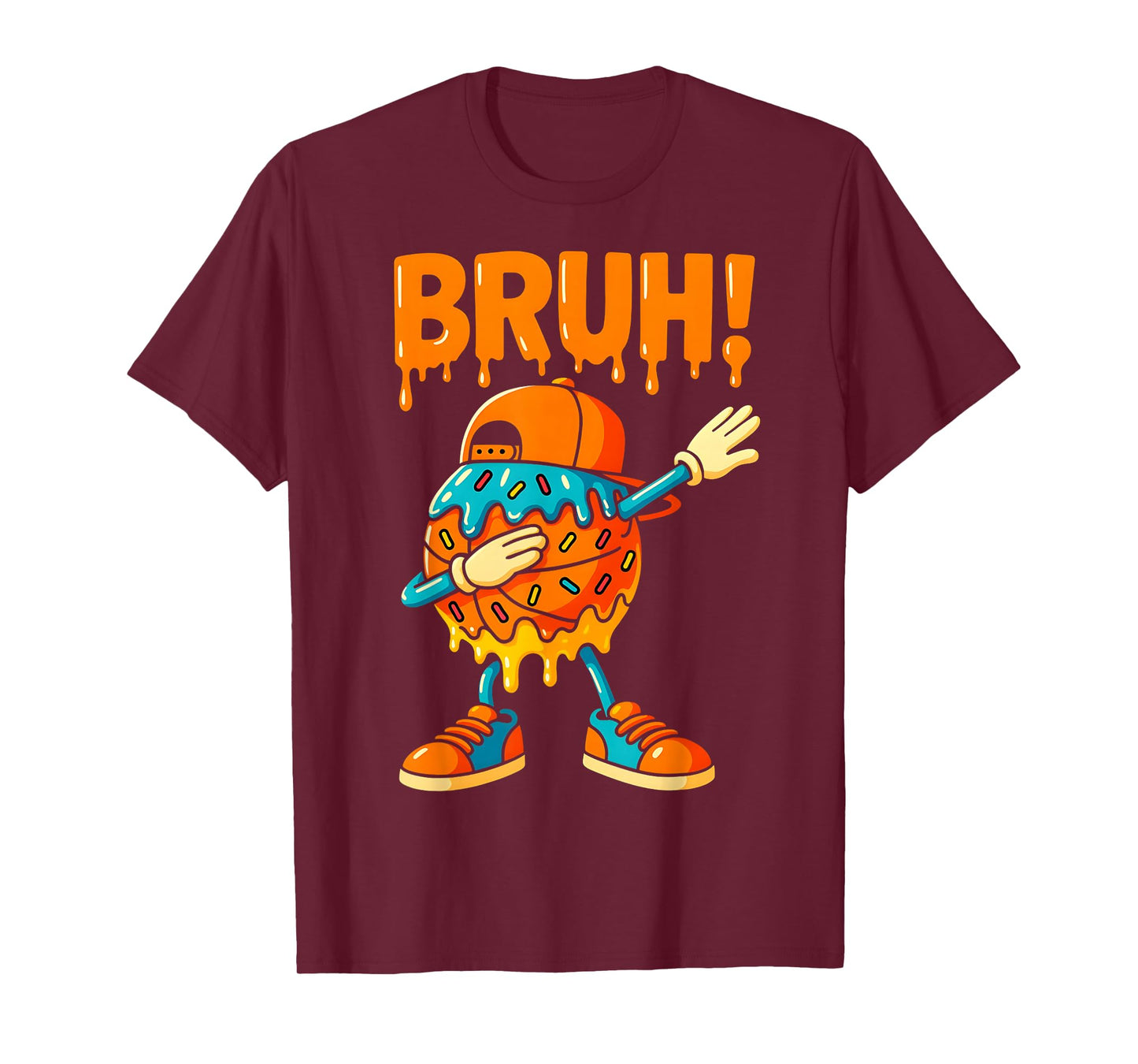 Basketball Ice Cream Drip Boys Girls Cute Dabbing Game Day T-Shirt