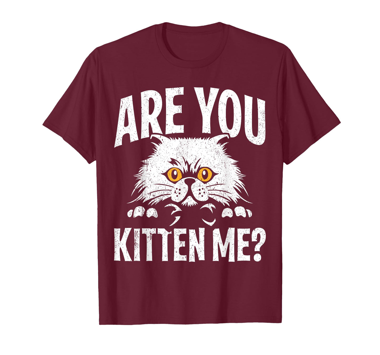 Funny Cat Design Are You Kitten Me Cats Wordplay T-Shirt