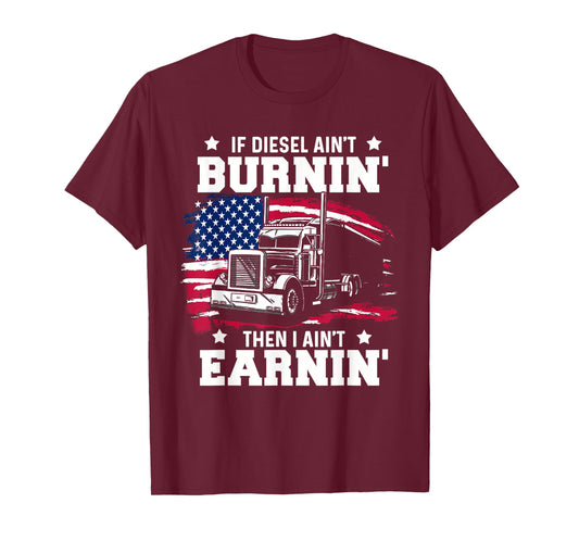 Funny Trucker Gifts Men Husband Semi Trailer Truck Driver T-Shirt