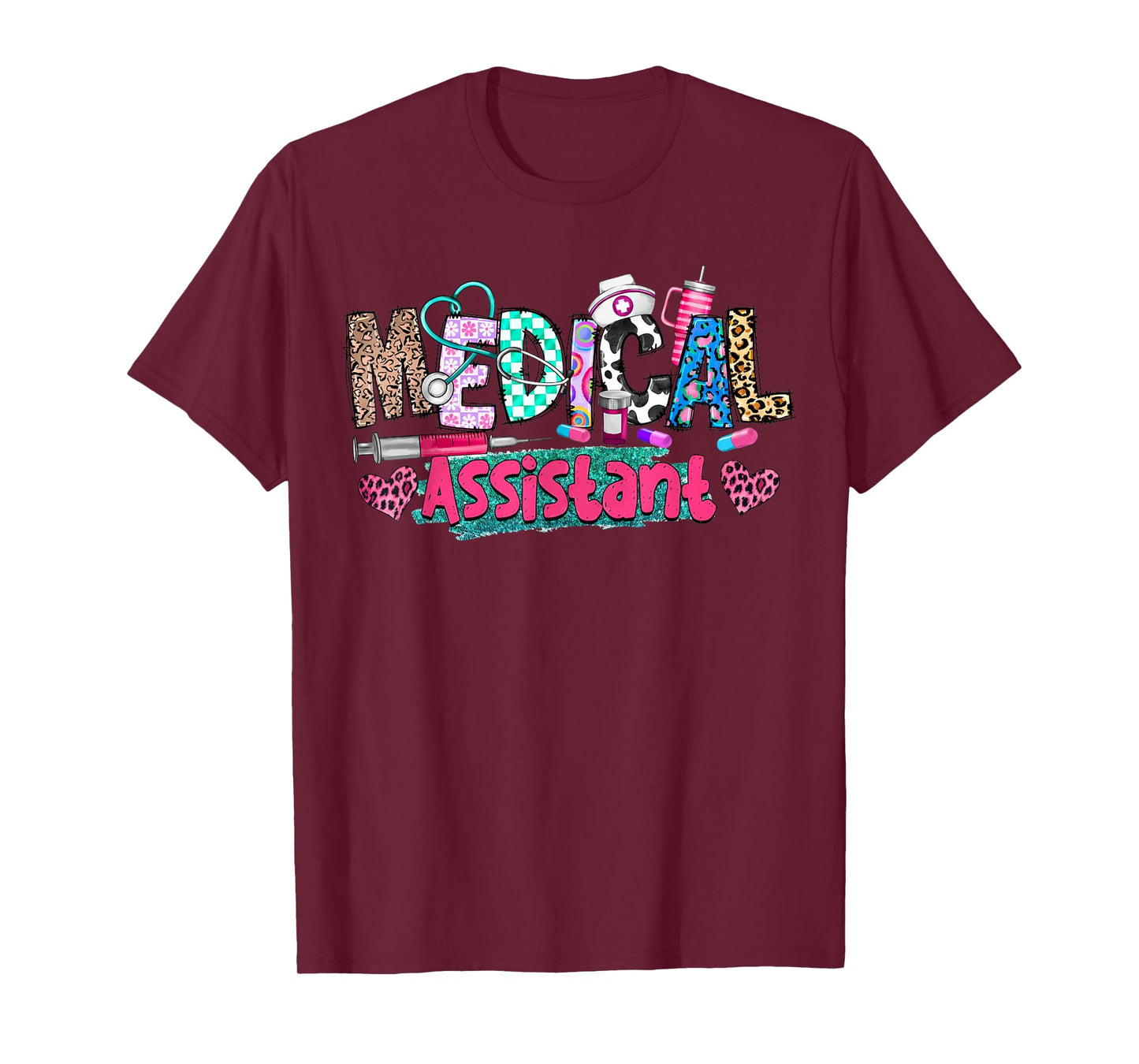 CMA Medical Assistant Nurse Leopard Stethoscope Women Men T-Shirt