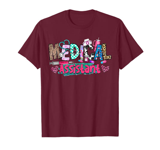 CMA Medical Assistant Nurse Leopard Stethoscope Women Men T-Shirt