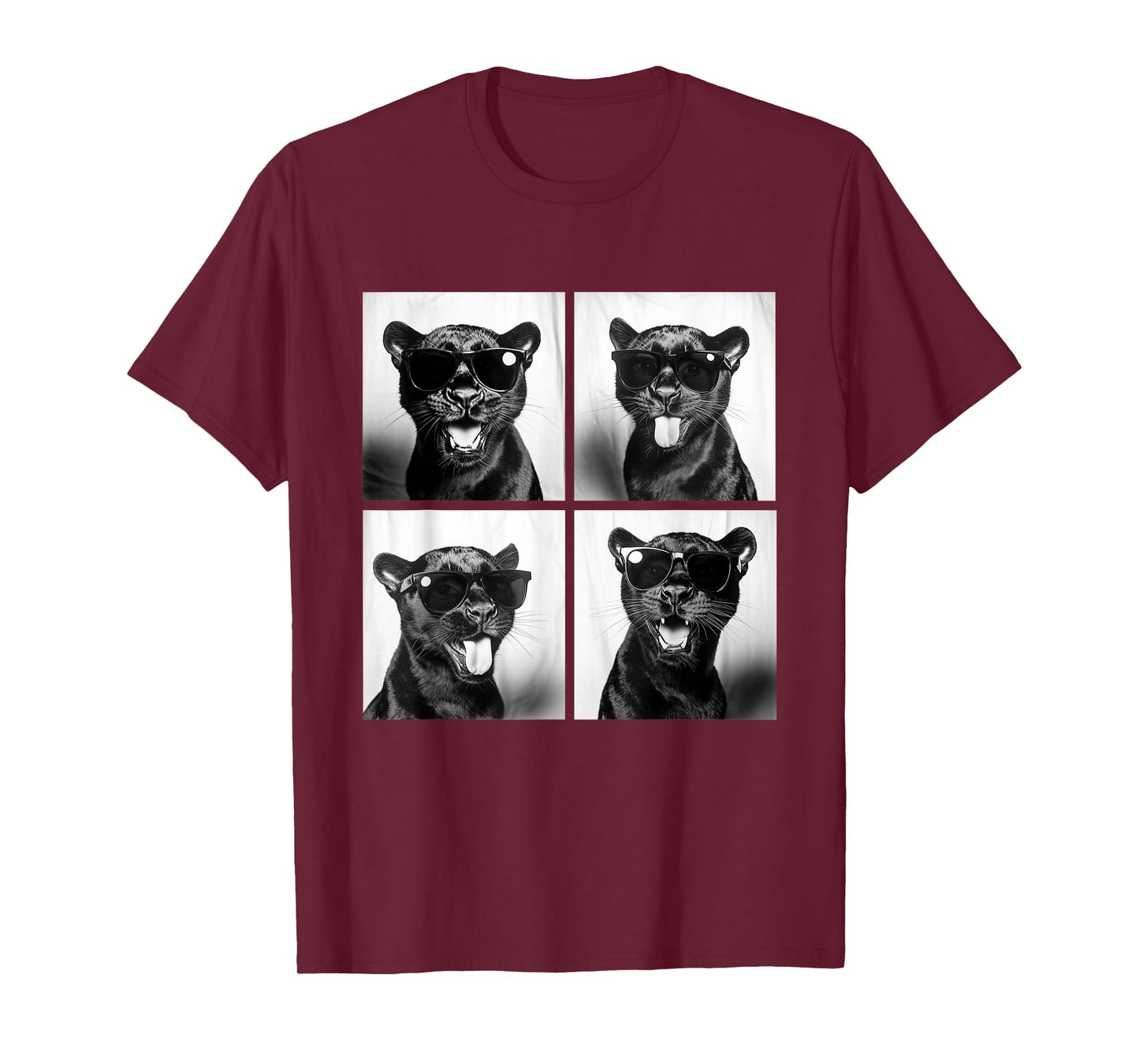 Funny Panthers with Sunglasses Feline Animal Photo Booth T-Shirt