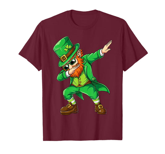 Dabbing Leprechaun Funny Gifts Men Kids Boys St Patricks Day T-Shirt