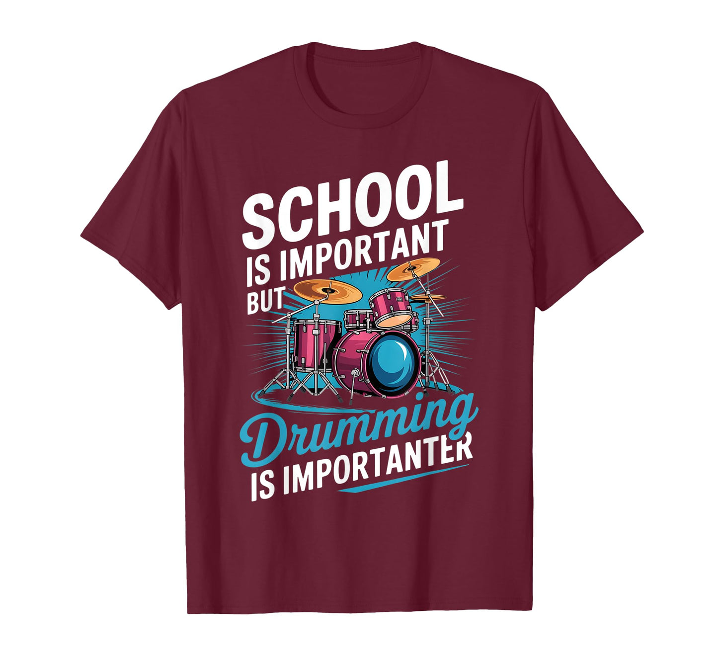 Drummer Drumming Drumset Drum Funny Graphic Saying Kids Boys T-Shirt