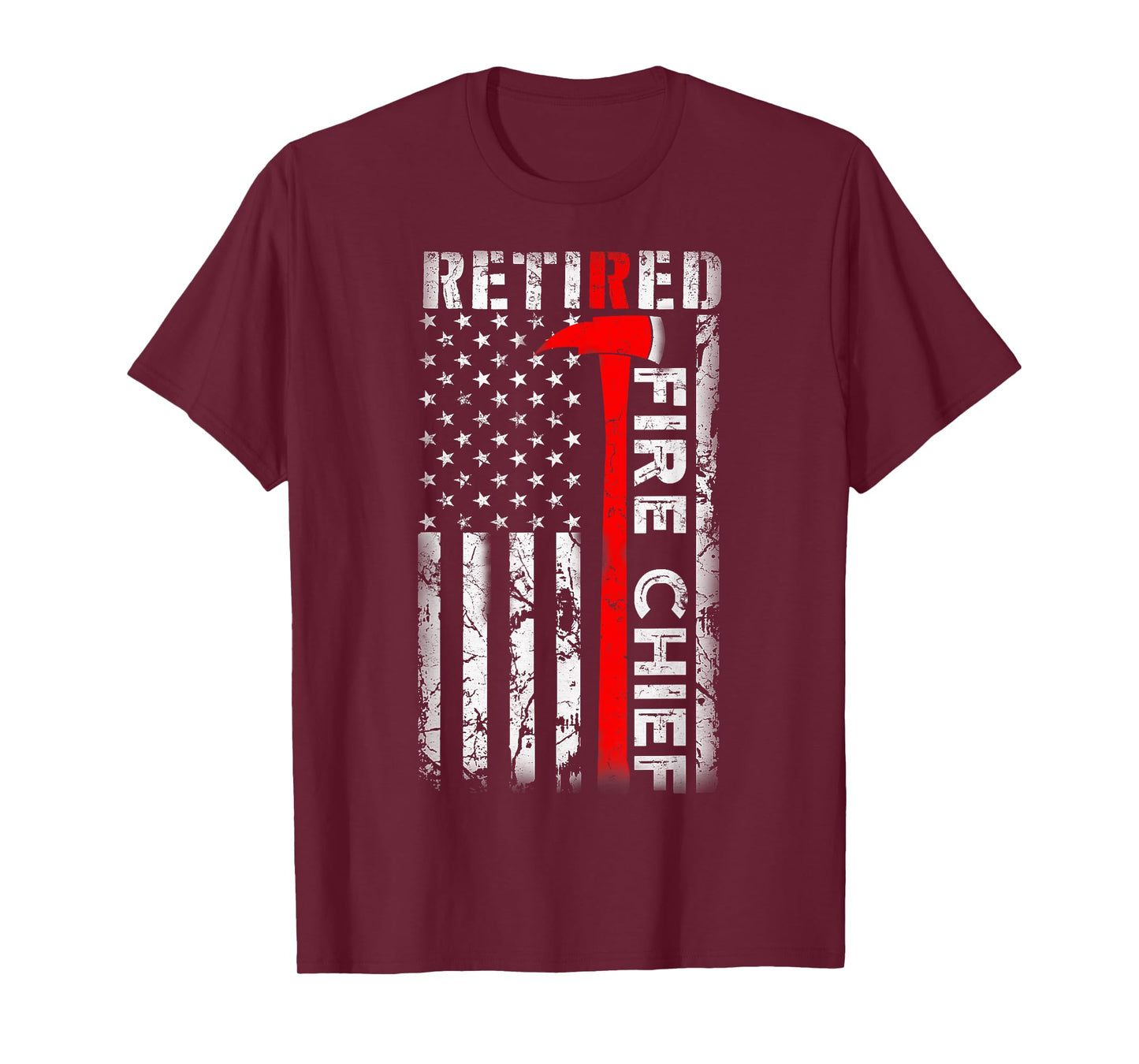 Firefighter American flag with Axe Retired Fire Chief gifts T-Shirt