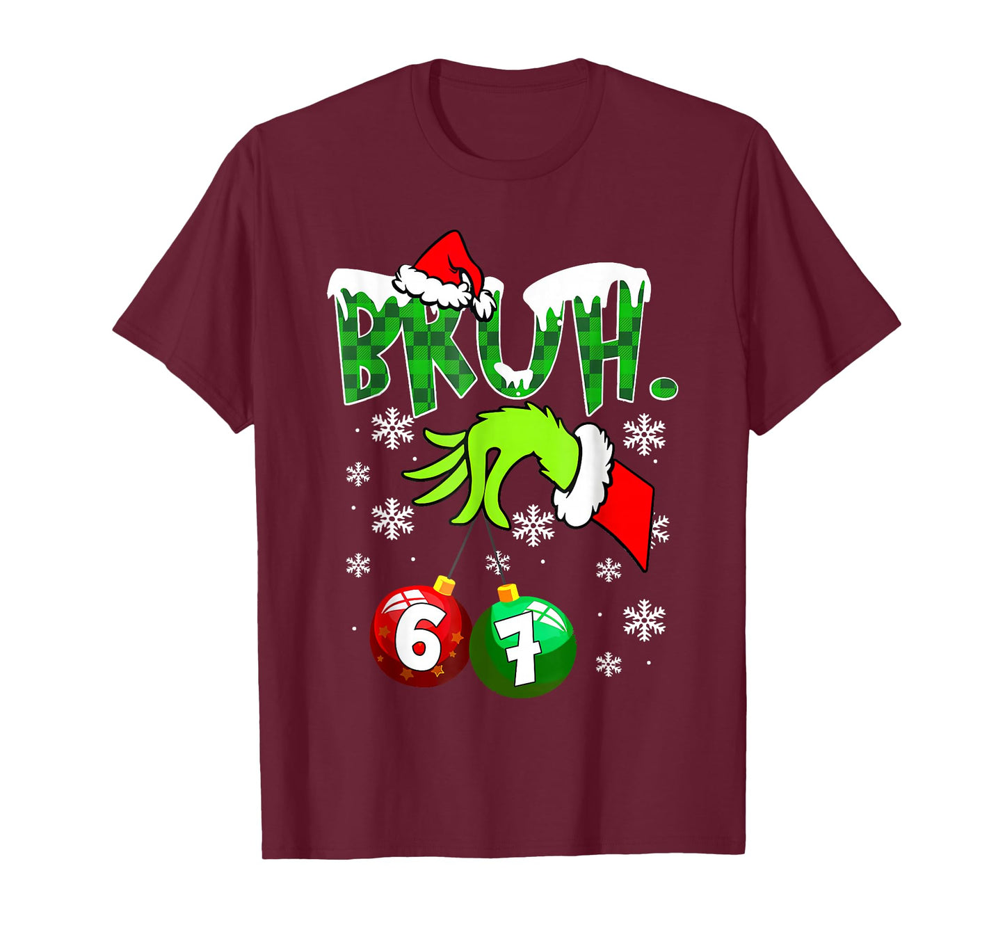 Funny Meme Bruh 6-7 Matching Family Christmas Six Seven T-Shirt