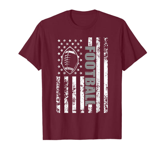American Flag Football Patriotic Football T-Shirt