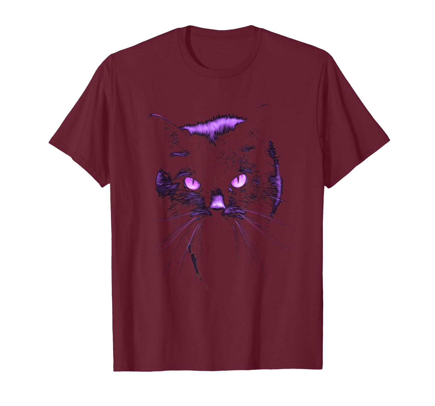 Cool Halloween Shirt Purple Cat, Witches Familiar, Cat's Eye T-Shirt