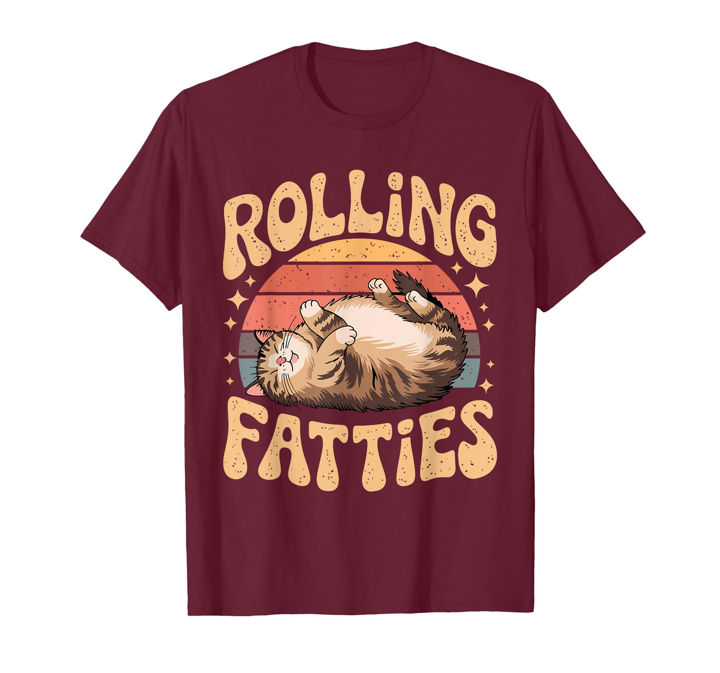 Rolling Fatty Cat Animal Funny Cat T-Shirt