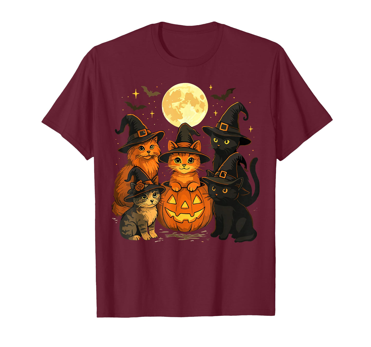 Halloween Cats Pumpkin Funny Cat T-Shirt