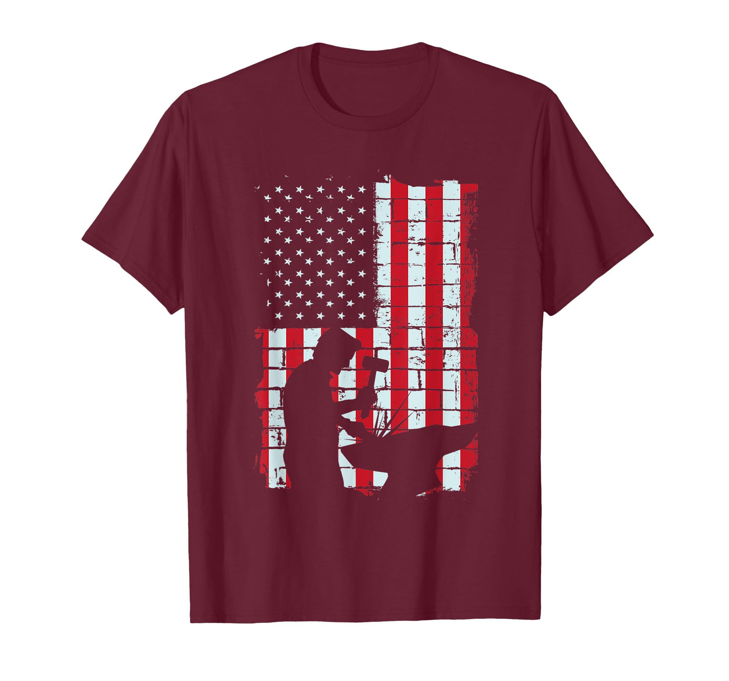 American Flag Blacksmith Gift | Metalsmith Farrier Craftsman T-Shirt