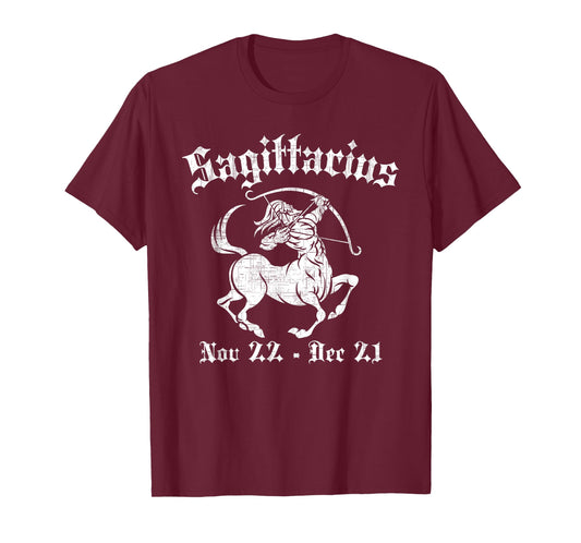 Old English Sagittarius Nov 22 Dec 21 Vintage T-Shirt