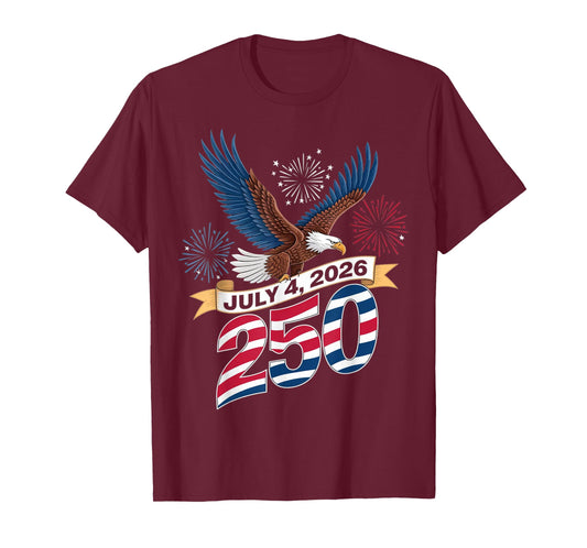 250th Anniversary Patriotic July 4th T-Shirt – USA 1776-2026 T-Shirt