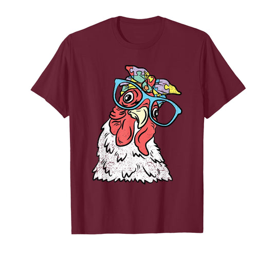 Chicken Puzzle Piece Autism Awareness Autistic Warrior T-Shirt