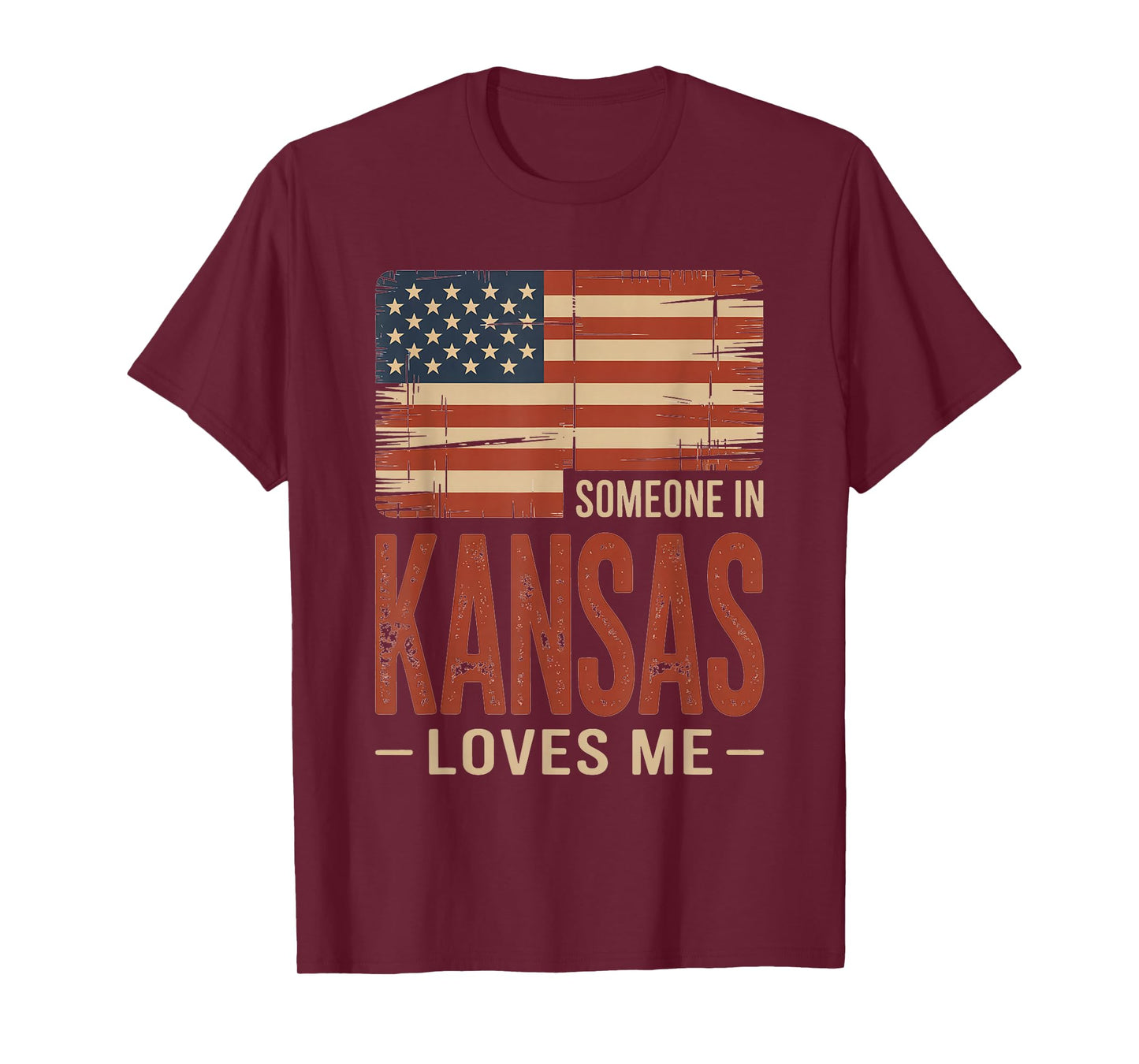 Someone in Kansas Loves Me US Flag T-Shirt