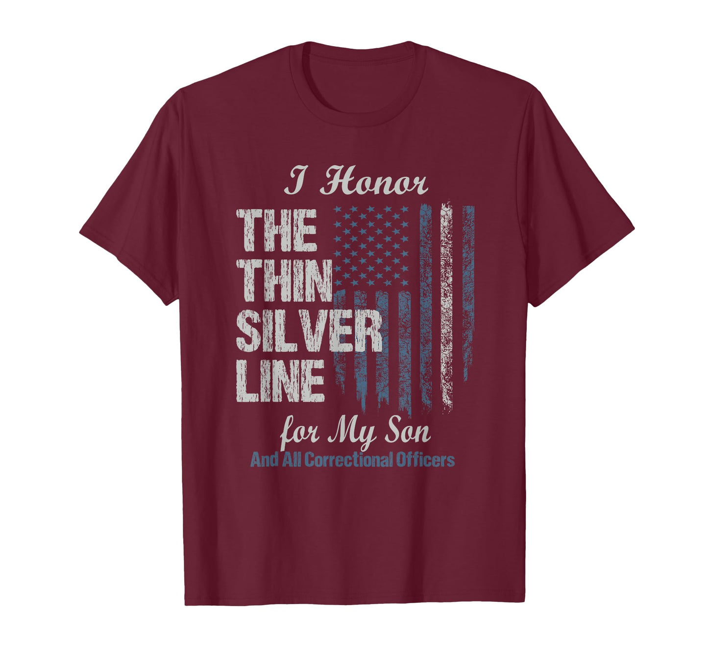 Correctional Officer Son - Thin Silver Line Corrections T-Shirt
