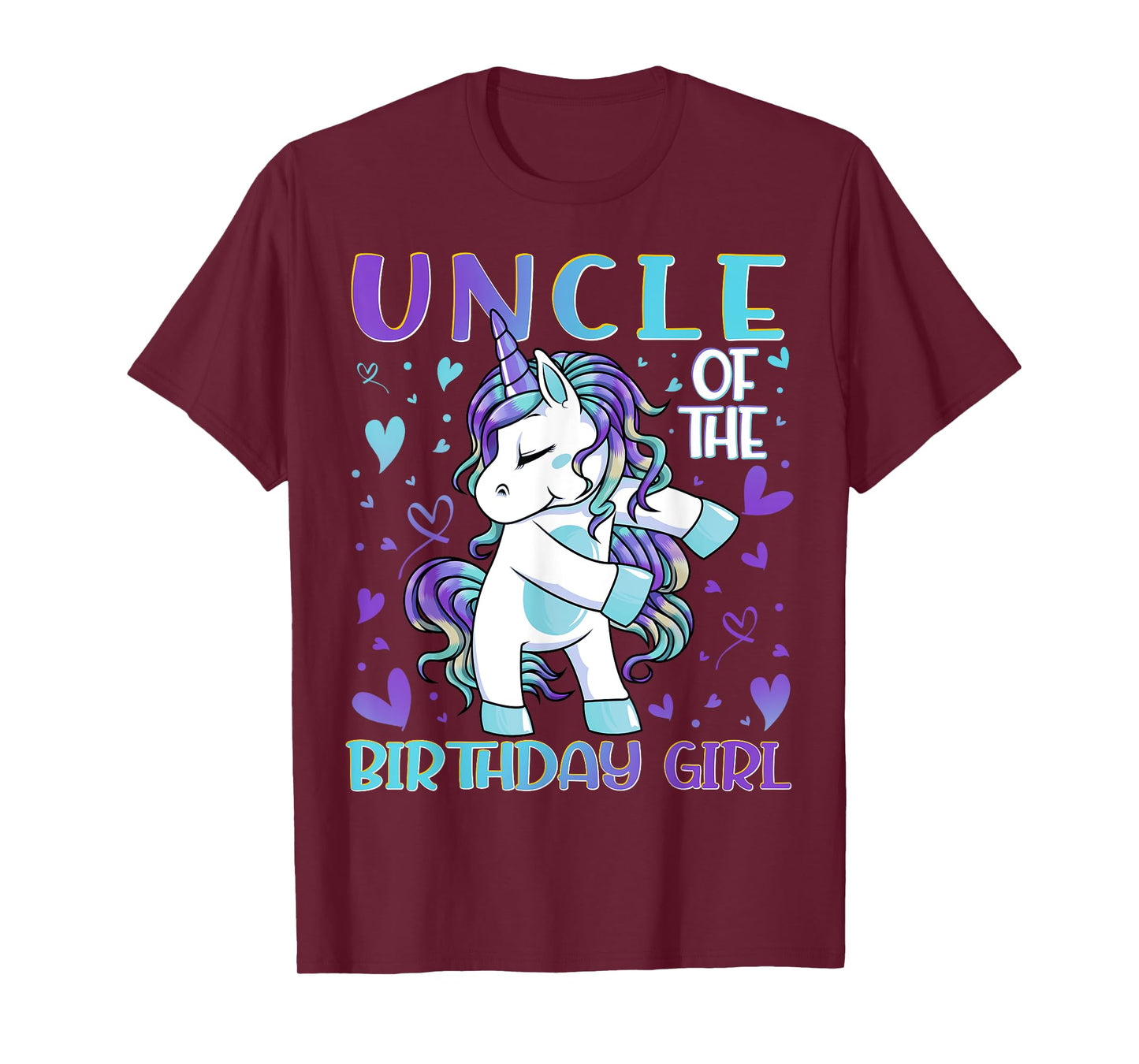 Uncle of the Birthday Girl Flossing Unicorn Uncle Gifts T-Shirt