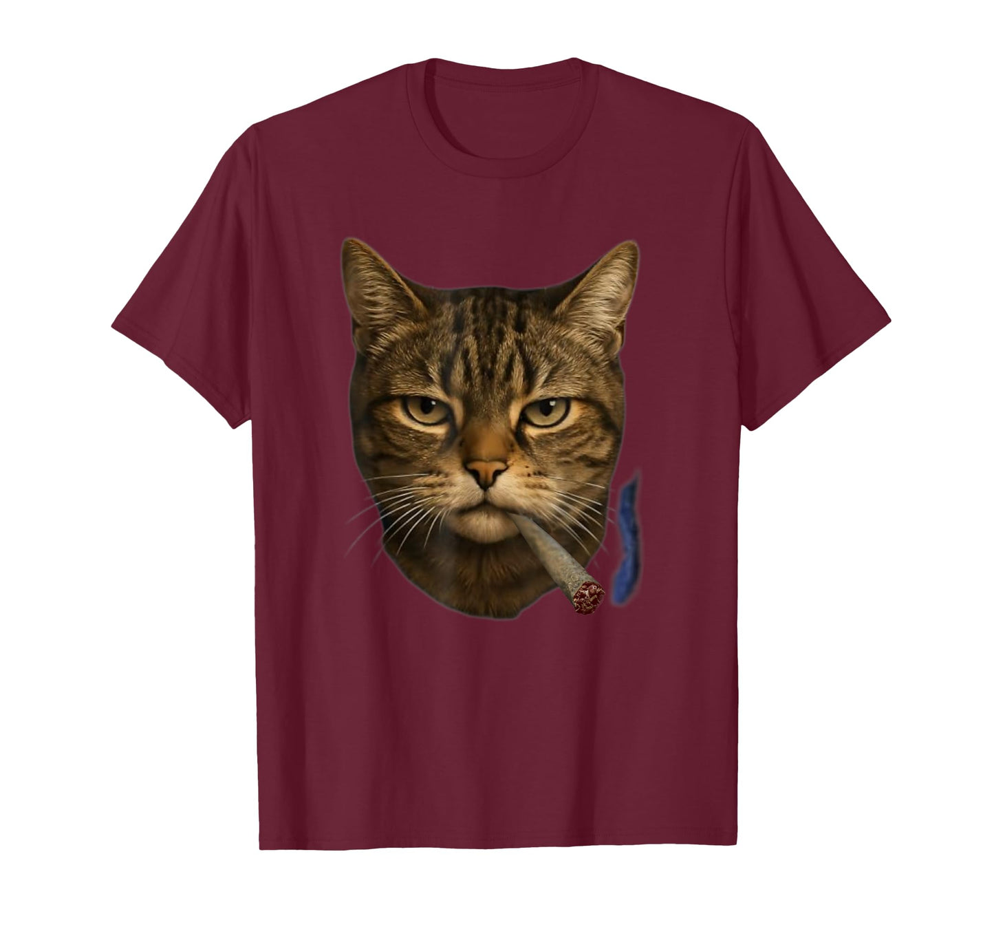 Funny Adult Meme Animal Lover Cat Image Smoking Blunt Weed T-Shirt