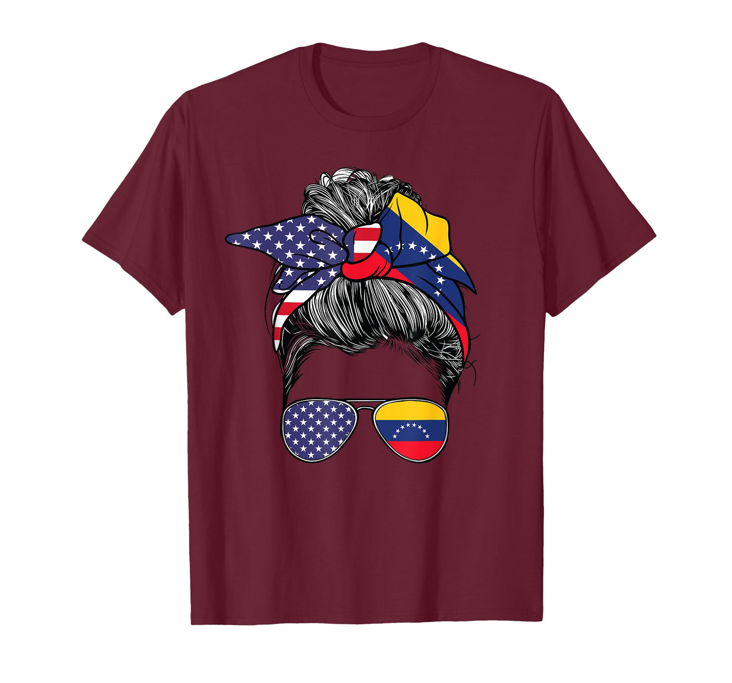 Venezuelan Women Girl USA Heritage American Venezuela Flag T-Shirt