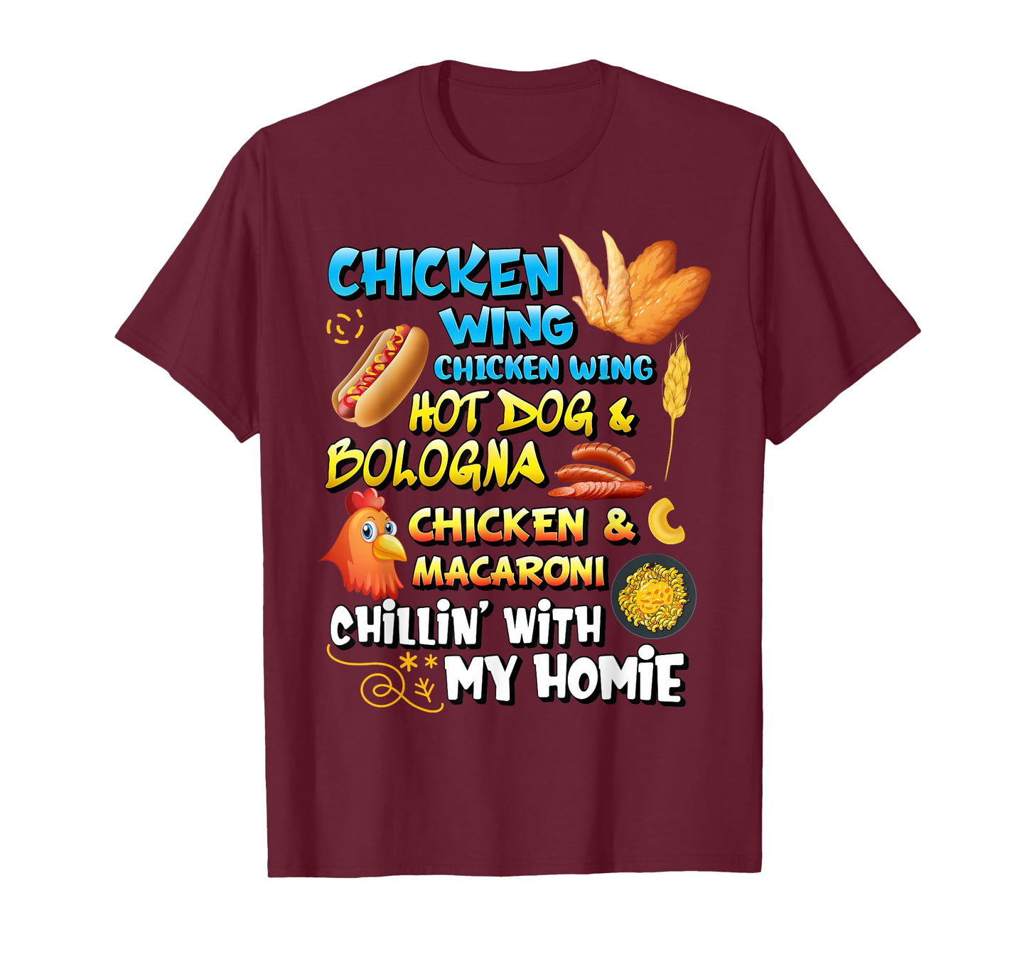 Chicken Wing Chicken Wing Hot Dog and Bologna Shirt Toddlers T-Shirt