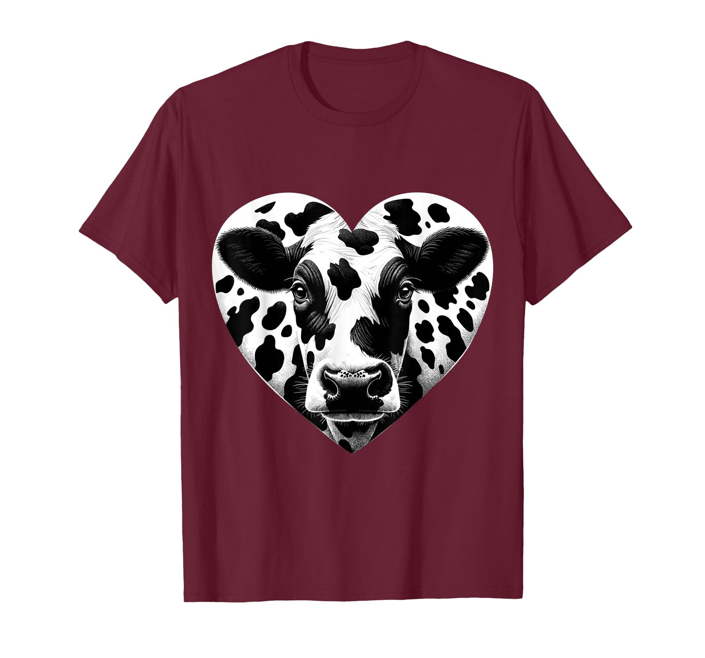 Cow Print Heart Cow Farmer Girl T-Shirt