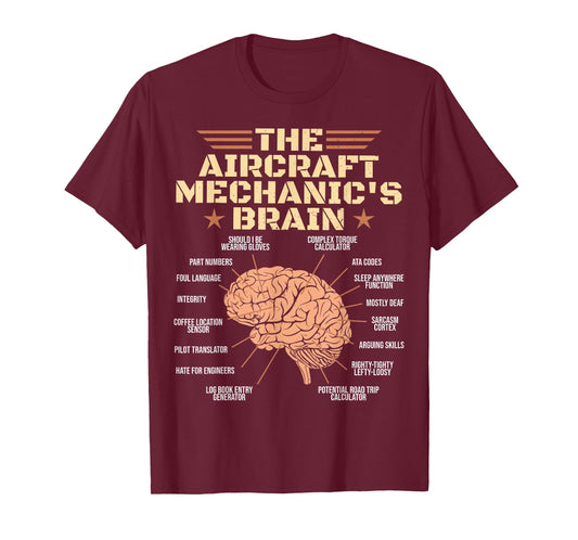 Aircraft Mechanics Brain Shirt Aviation T-Shirt