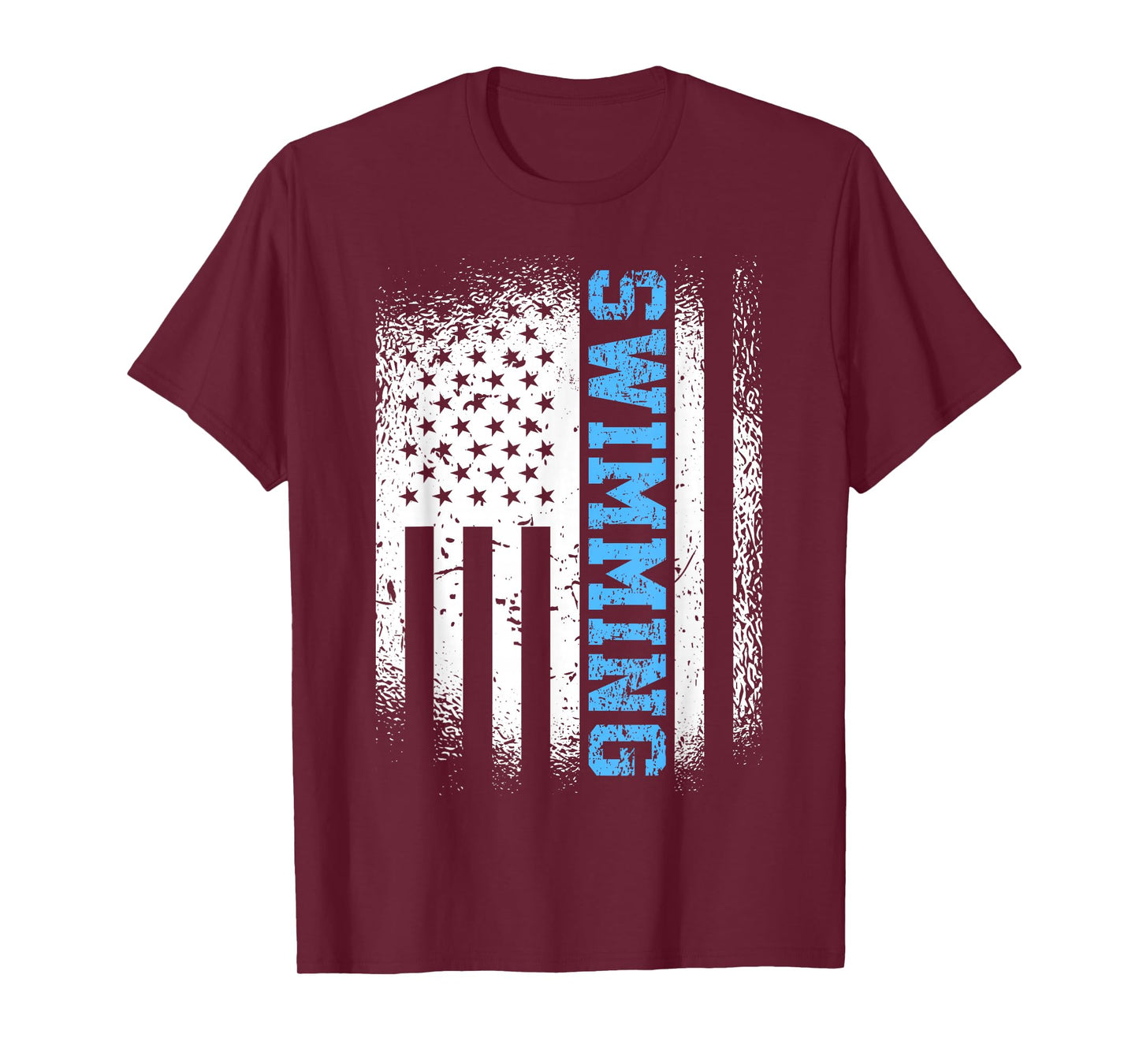 USA Flag Swimming Swim American Swimmer T-Shirt