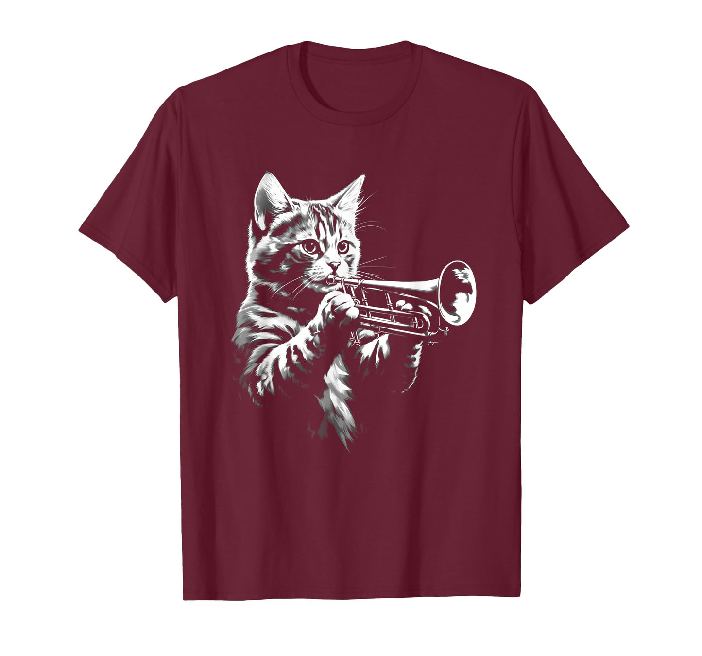Cat Playing Trumpet Vintage Jazz Musician Trumpeter T-Shirt