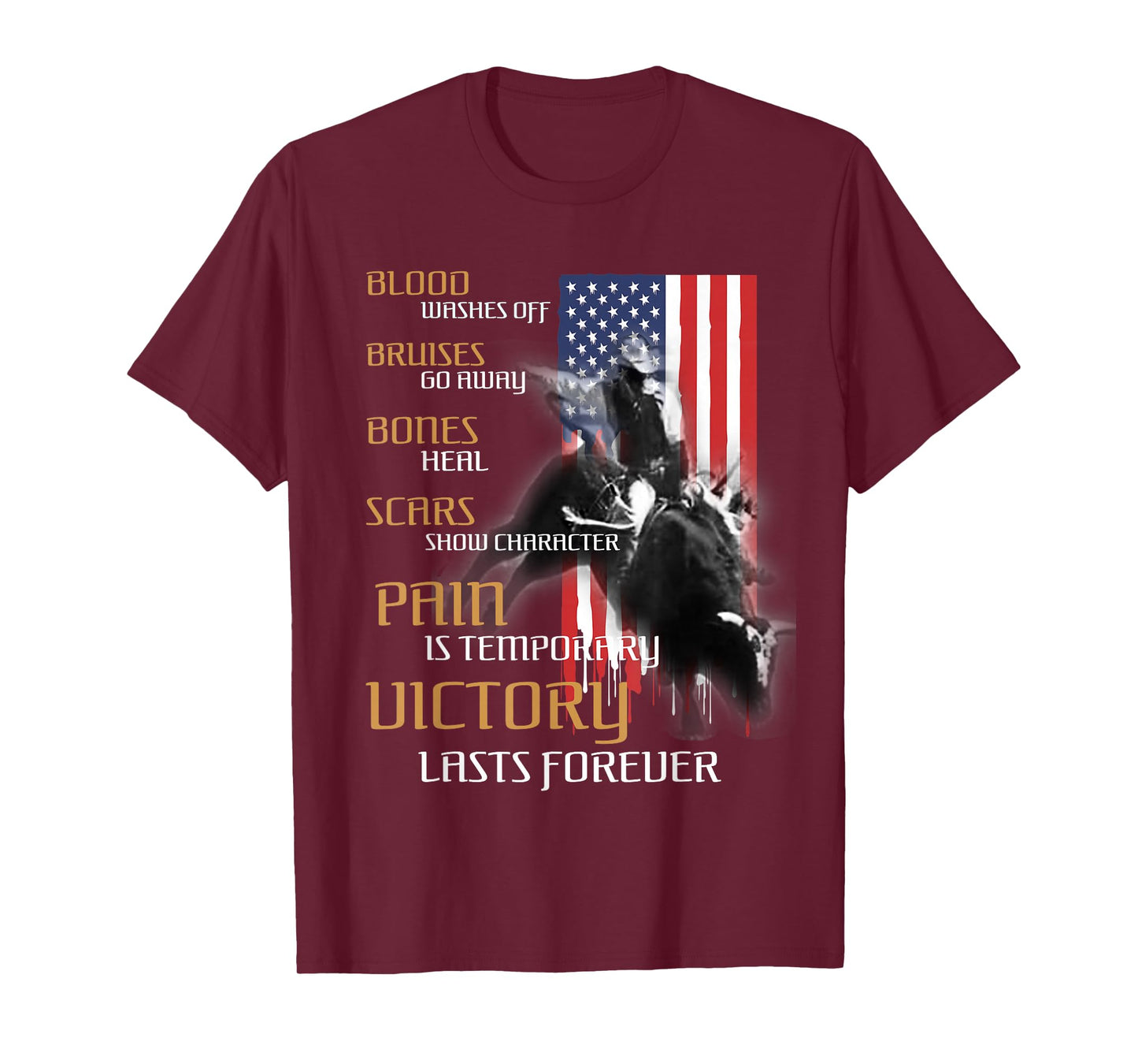 Texas Rider America Western Bull Riding for Men T-Shirt