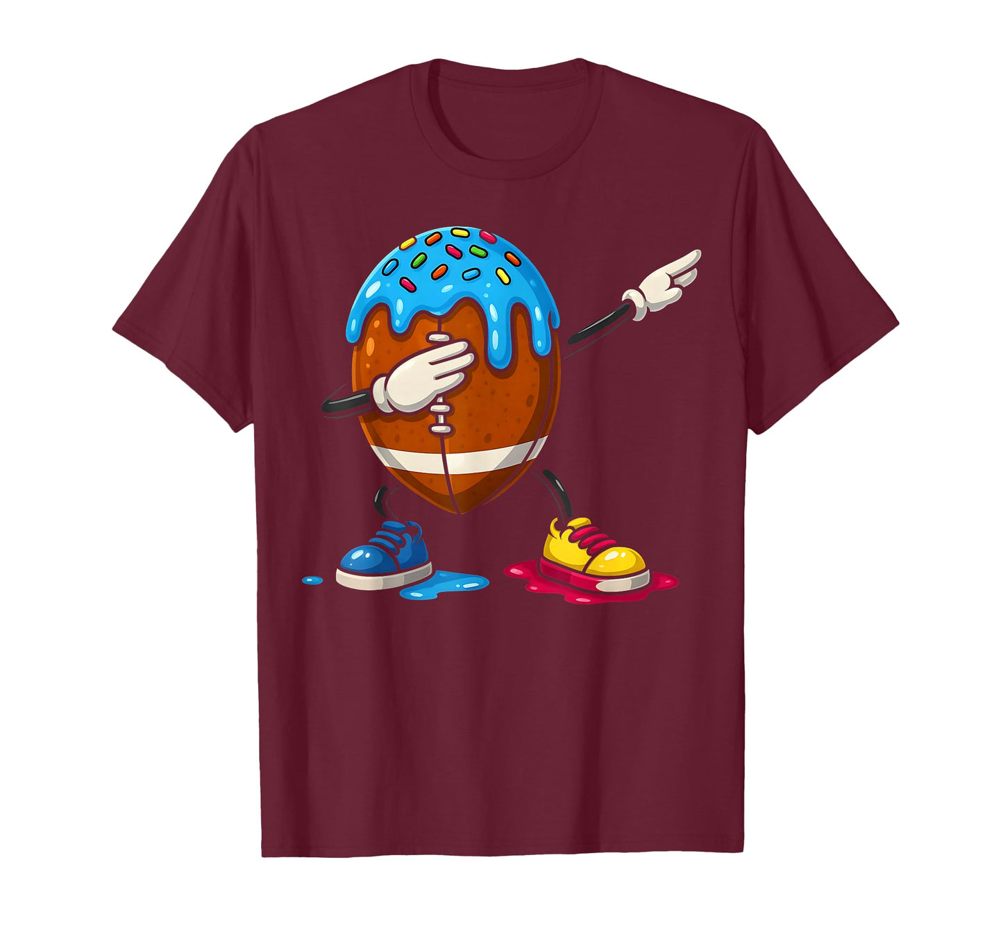 Dabbing American Football Ice Cream Drip Boys Football Lover T-Shirt