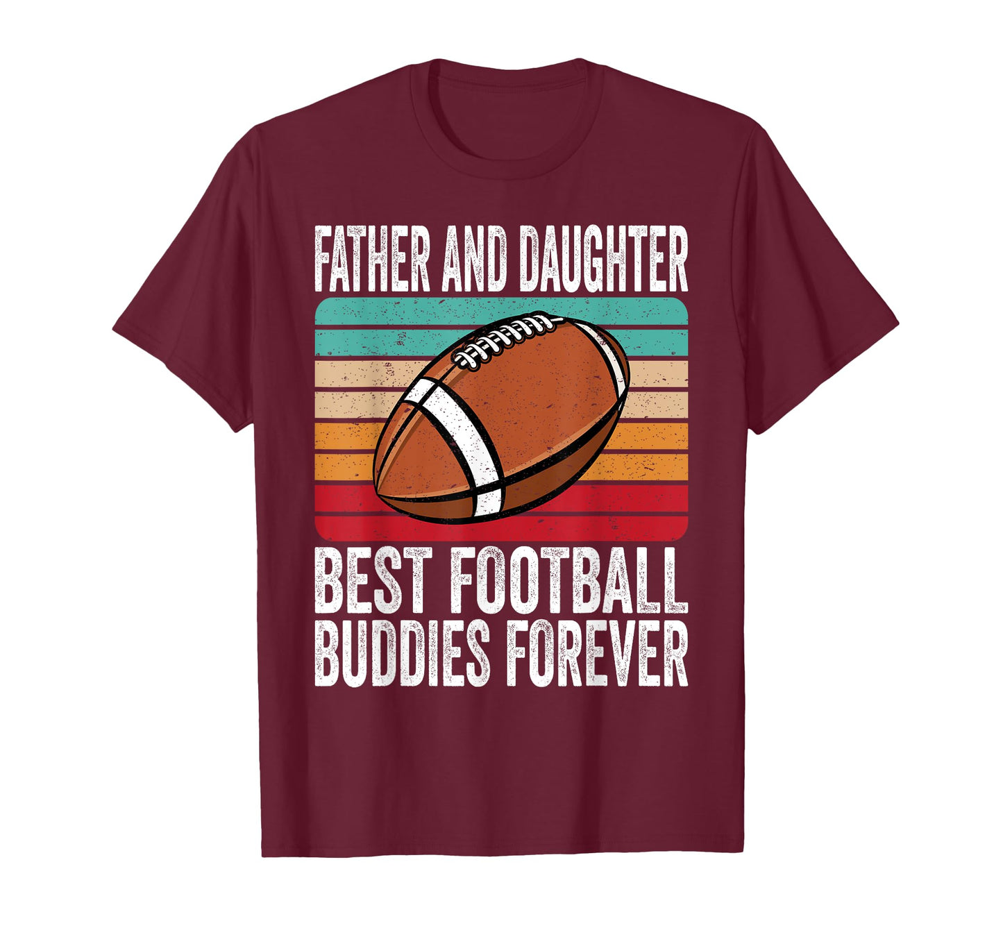 Vintage Father And Daughter Best Football Buddies Forever T-Shirt