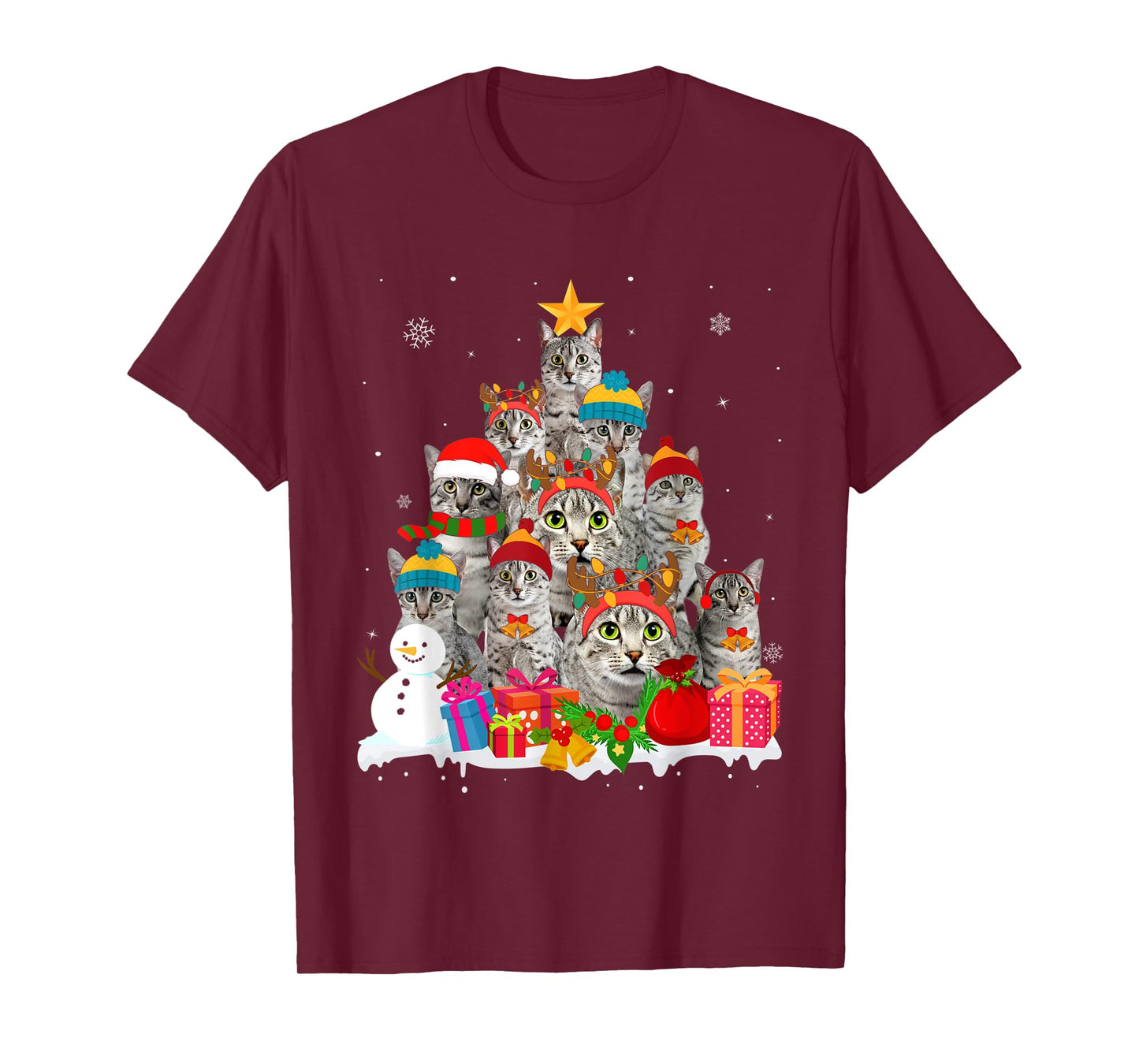 Funny Egyptian Mau Christmas Tree Pet Cat Lover Gift T-Shirt