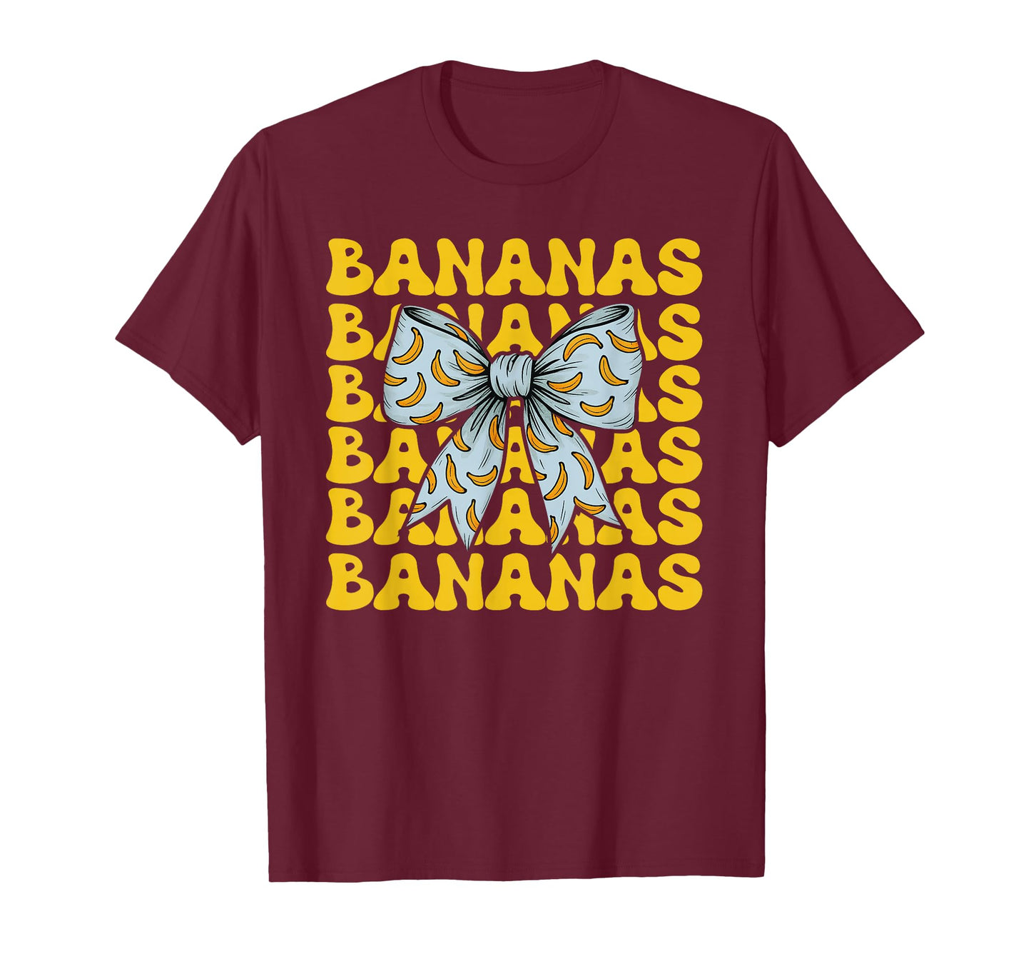 Retro Bananas Last Name Coquette Bow Women Girls Kids T-Shirt