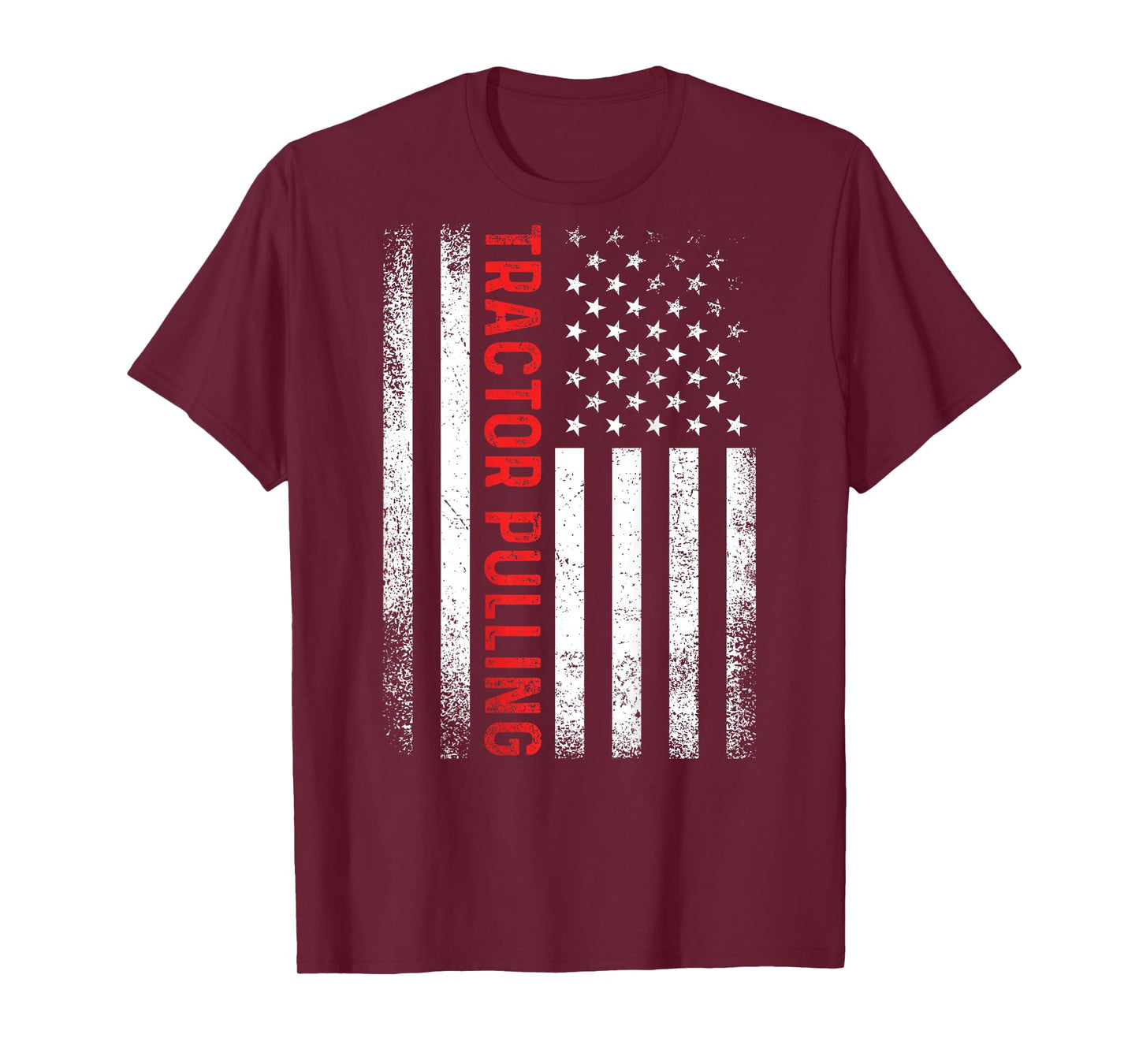 Tractor Pulling Cool USA American Flag Vintage Father's Day T-Shirt