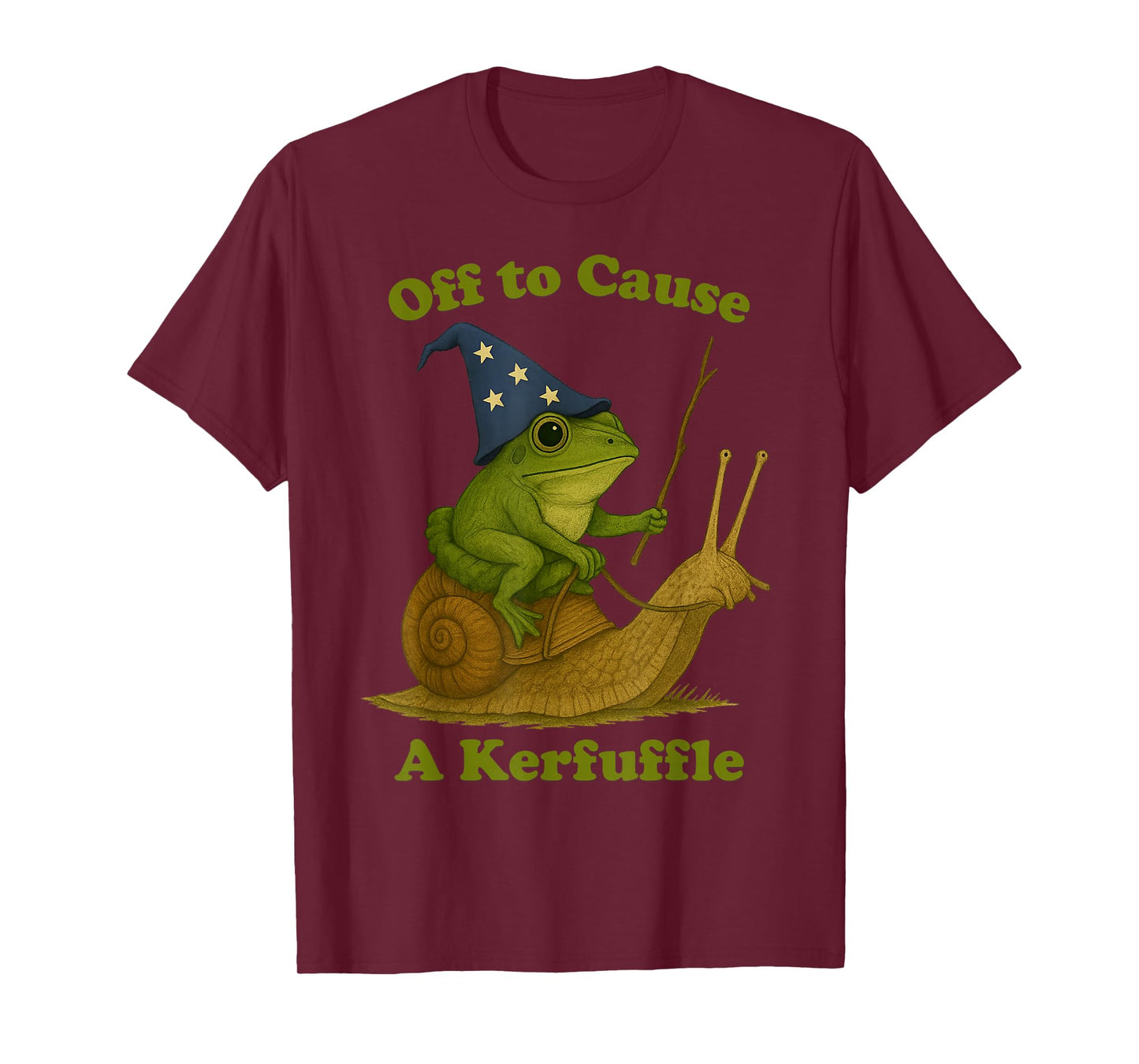 Off to Cause A Kerfuffle Whimsical Wizard Frog Meme Men T-Shirt