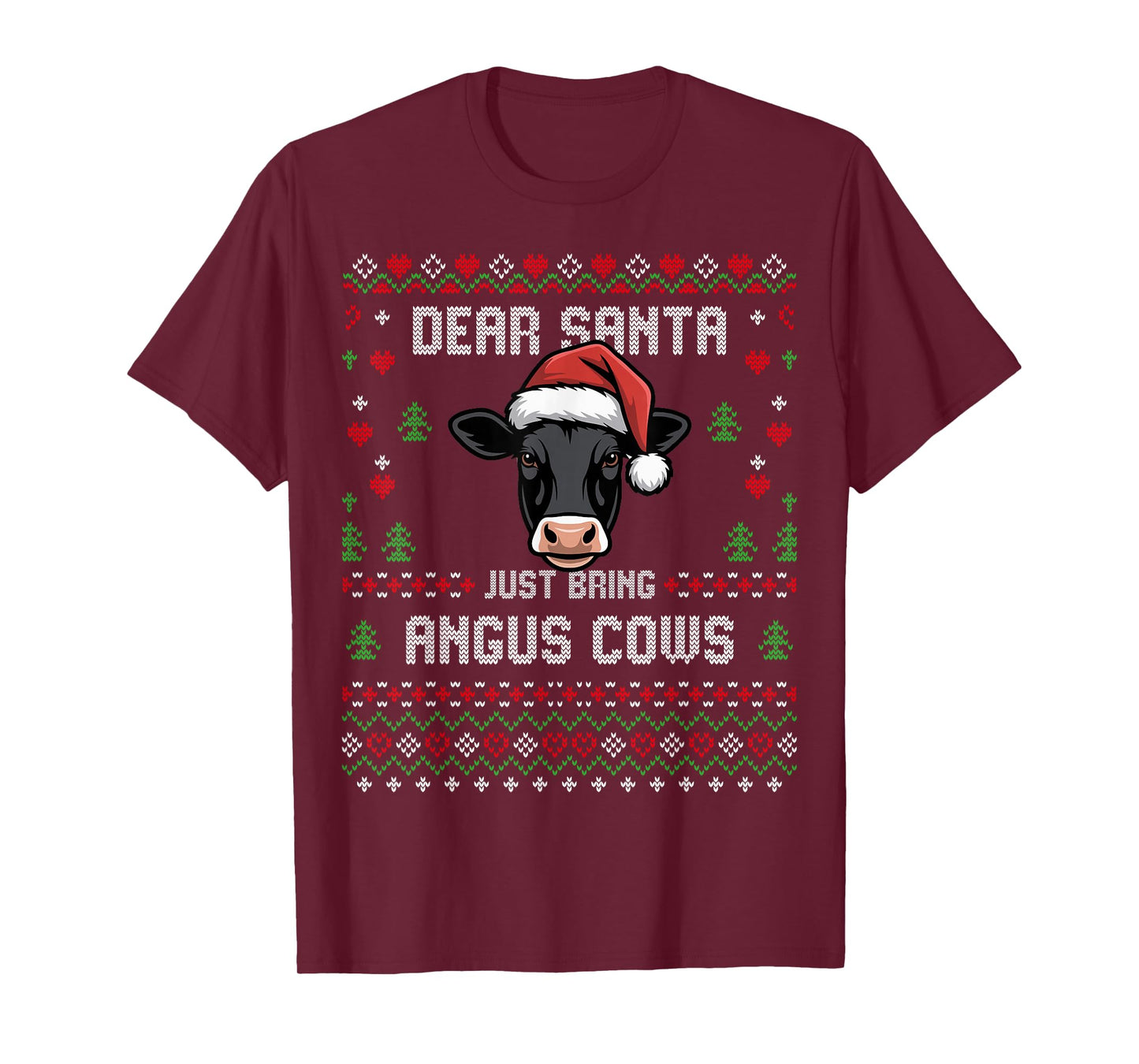Angus Cows Christmas Beef Cattle Ugly Xmas Sweater Rancher T-Shirt