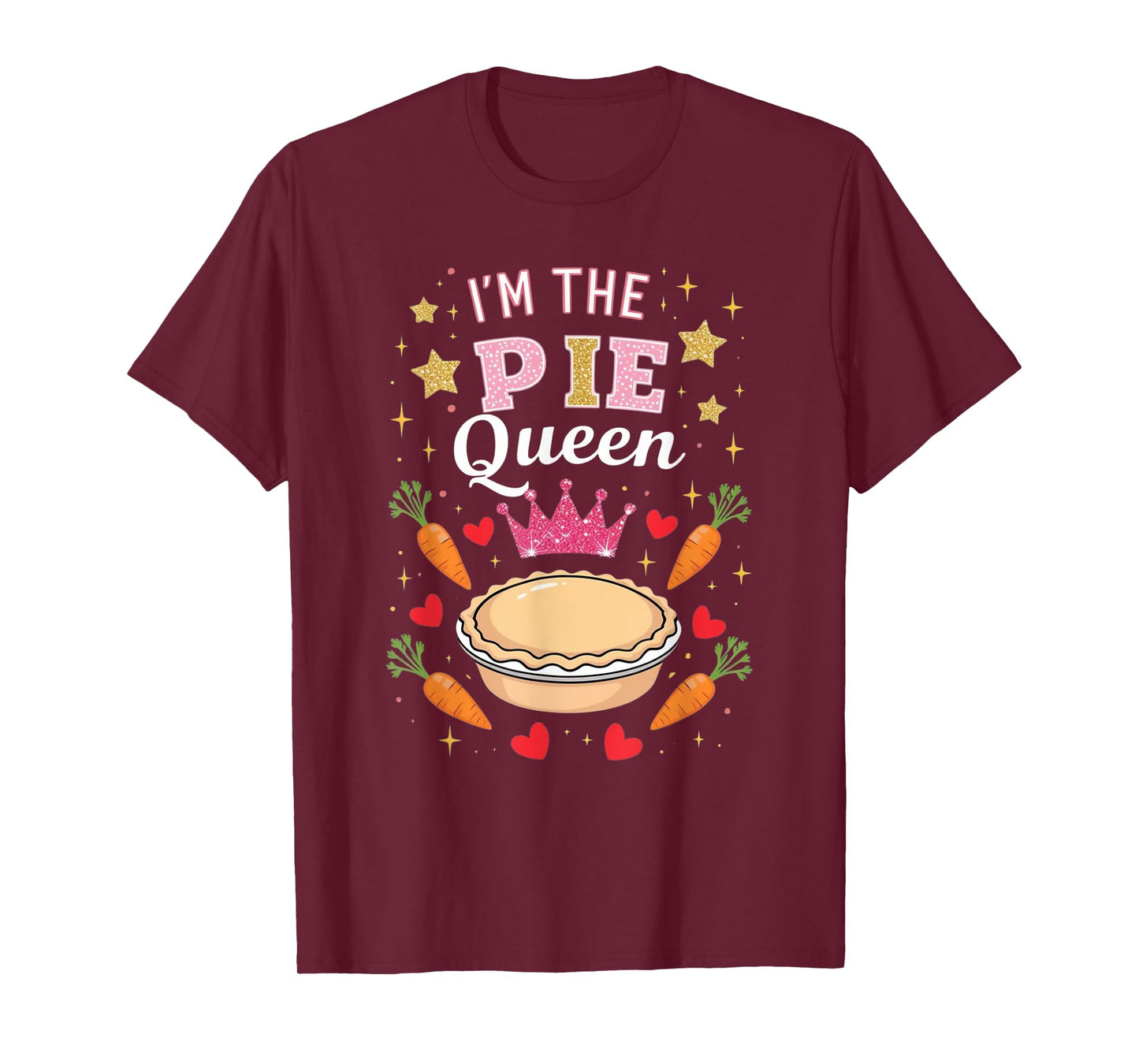 Cute I'm Pie Queen Pie Day Lover Happy Celebrate Party Crown T-Shirt