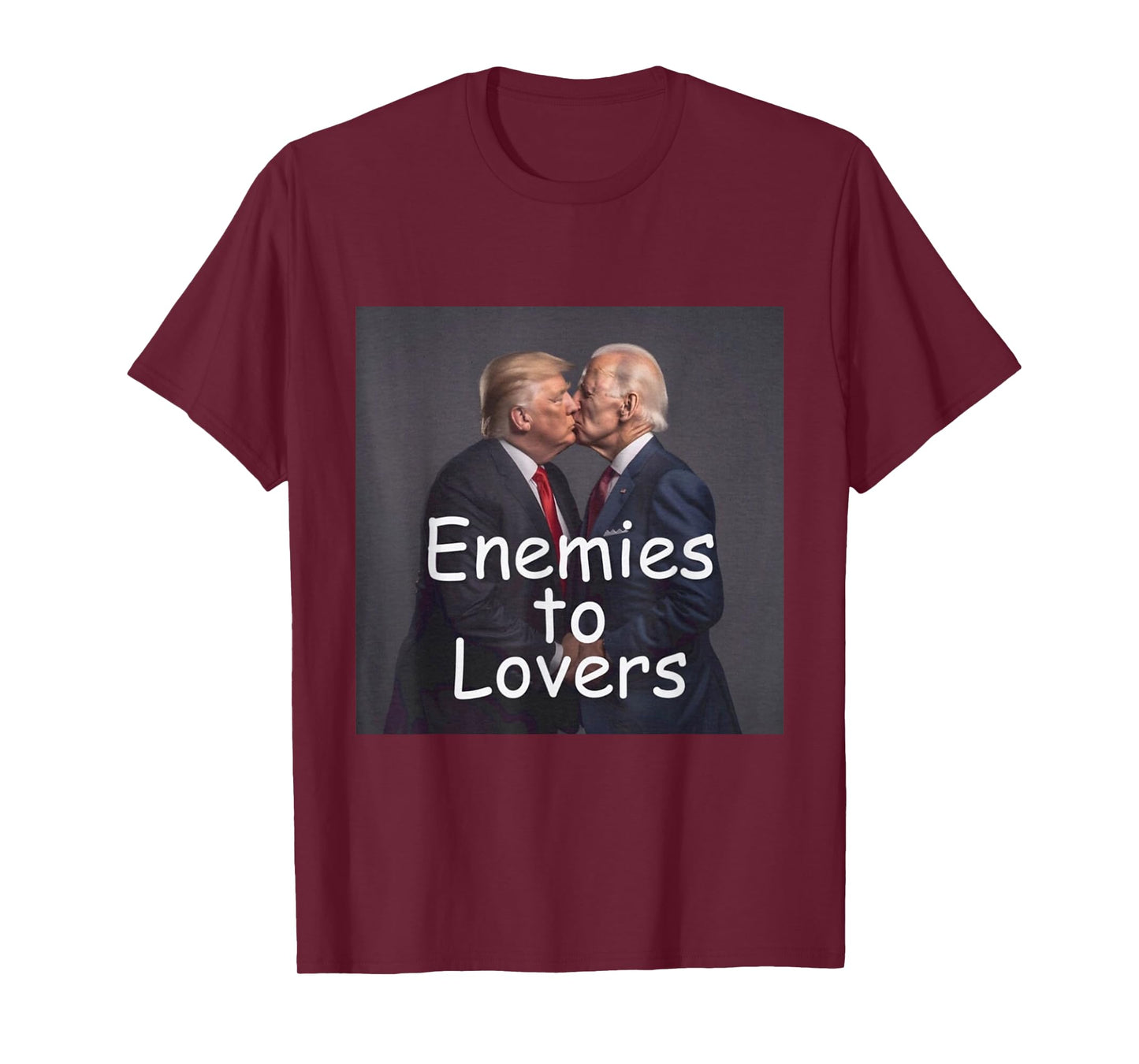 Funny Trump and Biden Kissing, Enemies to Lovers T-Shirt