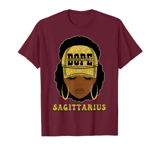 Unapologetically Dope Sagittarius Queen Black Women Zodiac T-Shirt