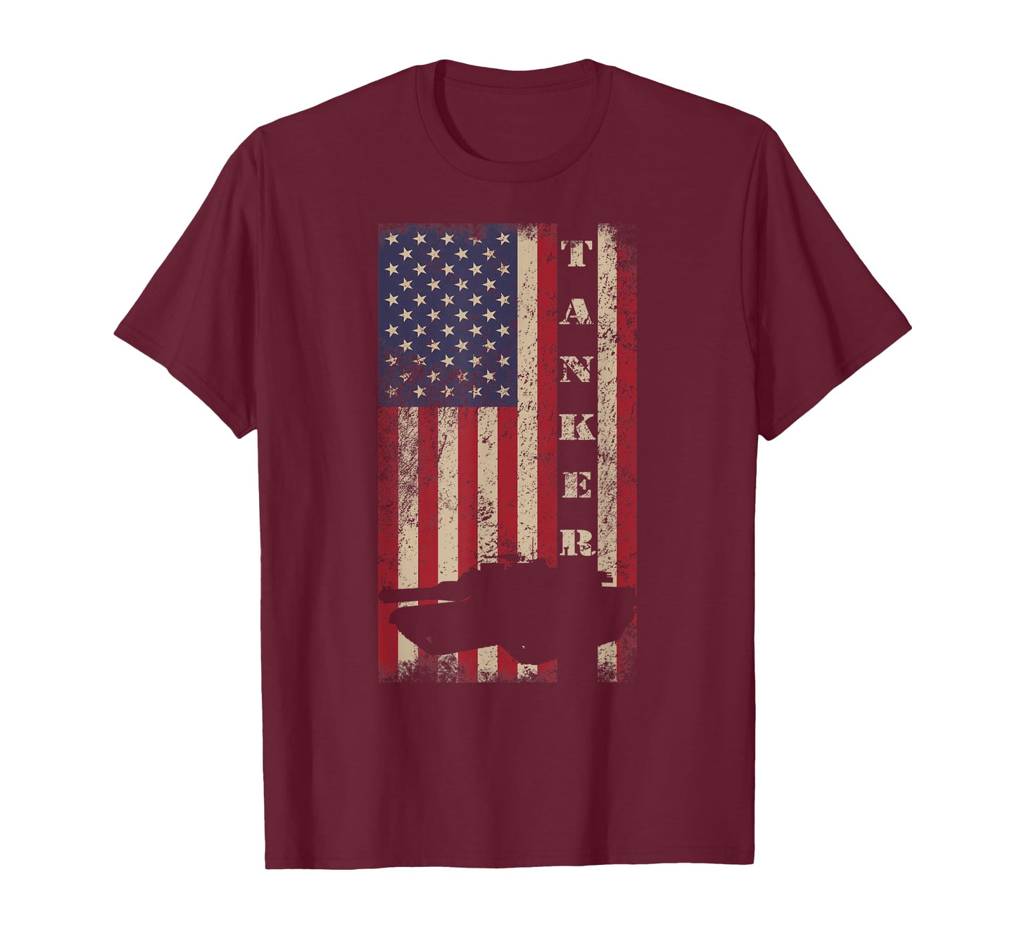 Tanker Abrams Tank Crew Veteran American Flag T-Shirt