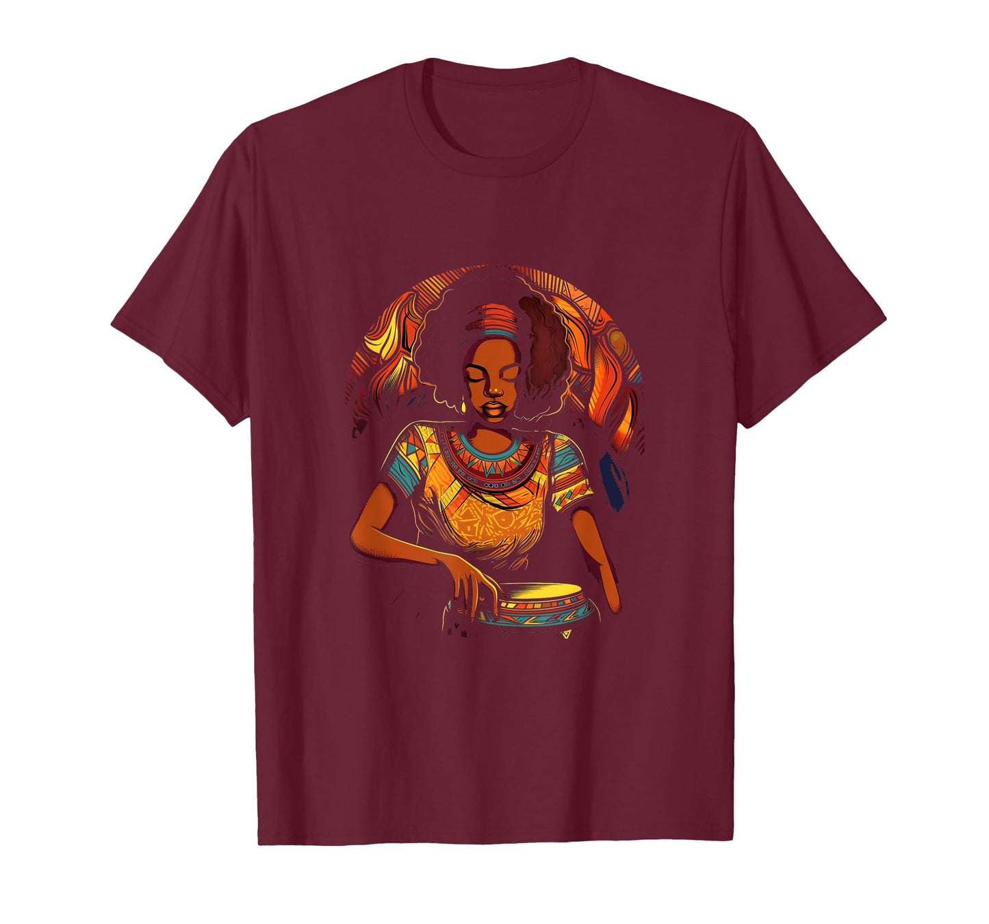 Djembe Drum African Woman Girl Jembe Player Drummer Drumming T-Shirt