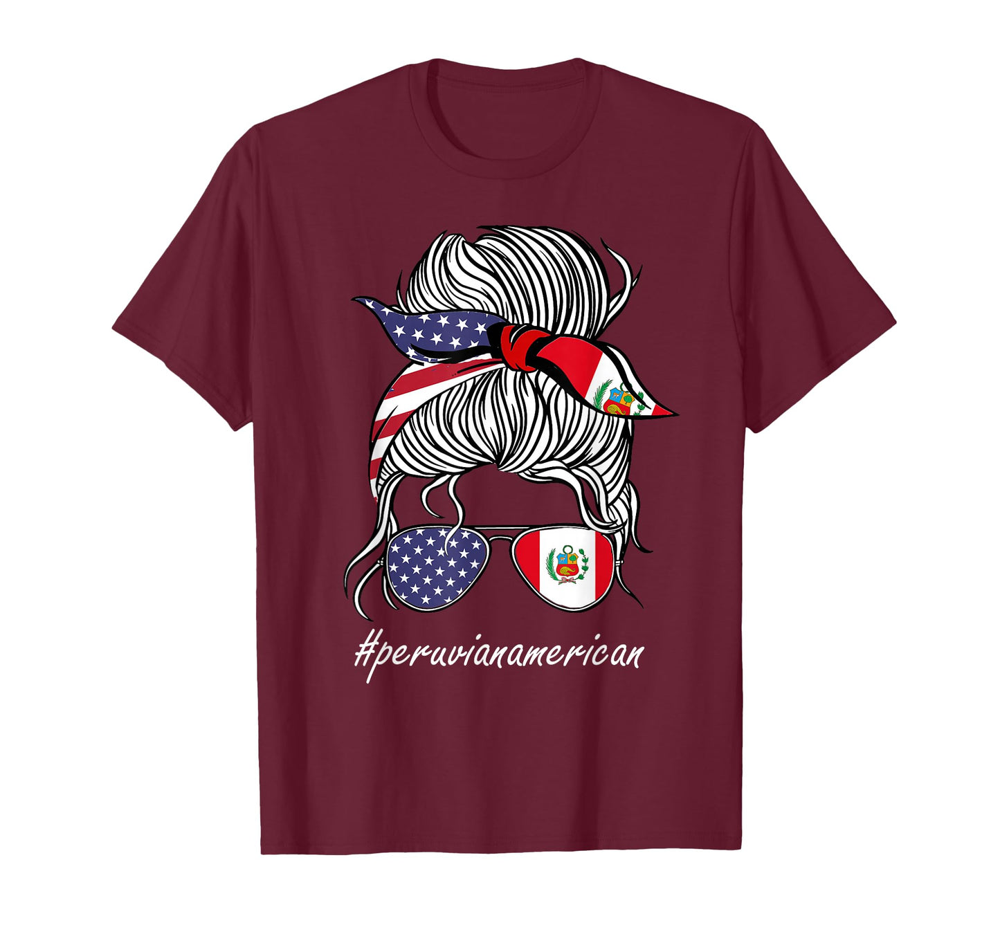 Peru Heritage American Grown Women Girl Peru Flag T-Shirt