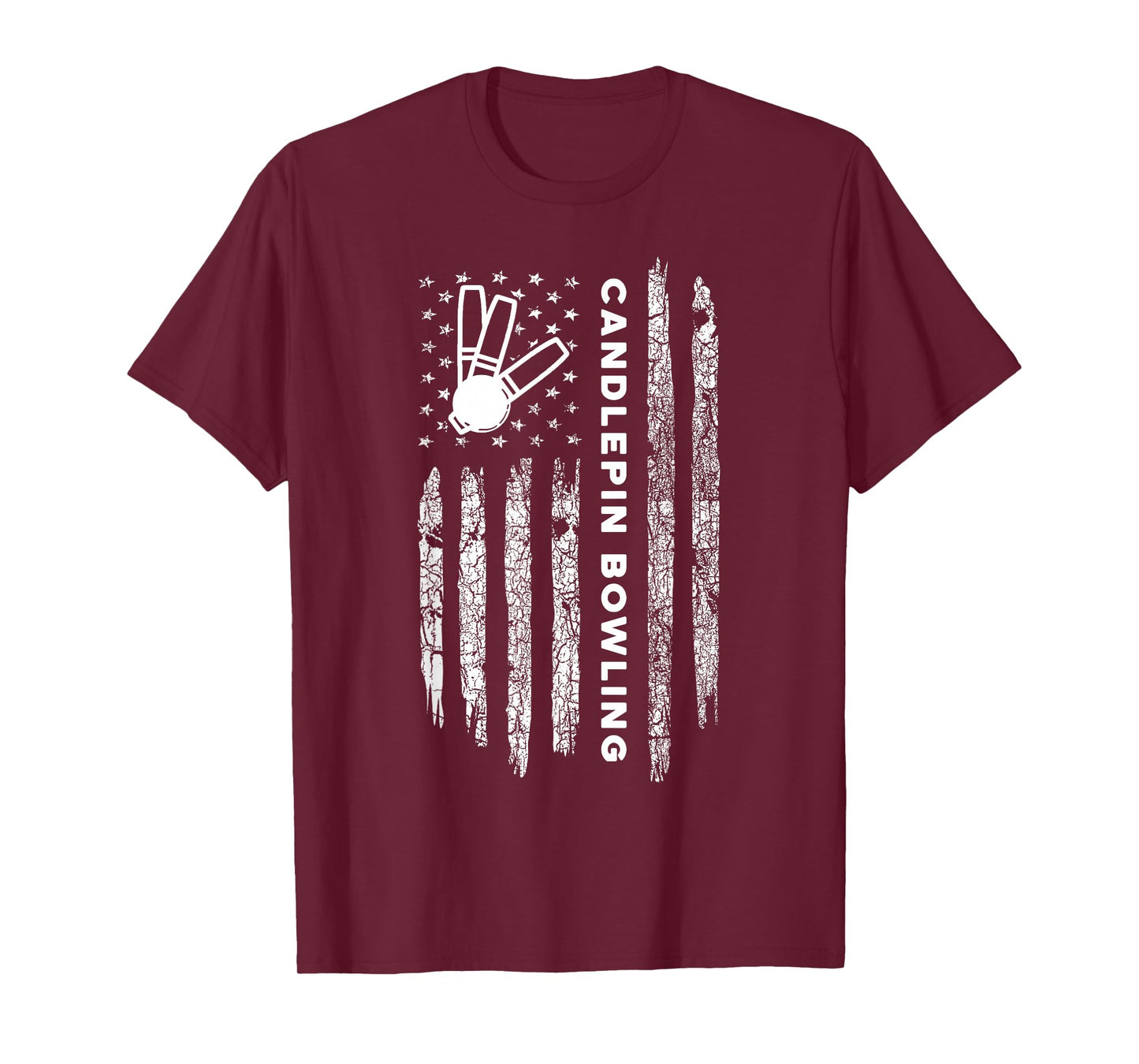 American Flag Candlepin Bowling - Vintage Candlepin Bowling T-Shirt