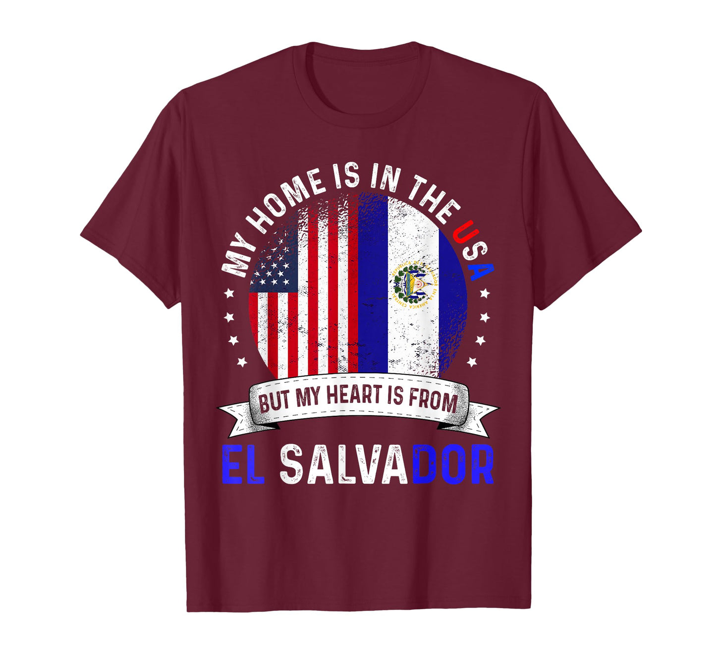 Salvadoran American Patriot Heart is from El Salvador Flag T-Shirt