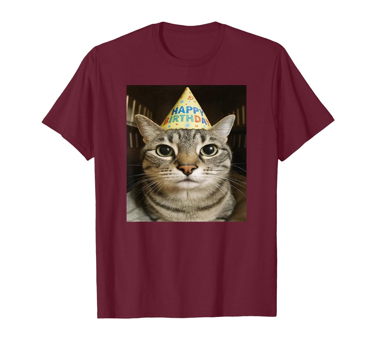 Funny Staring Meme Cat Birthday Greeting Adults, Boys, Girls T-Shirt