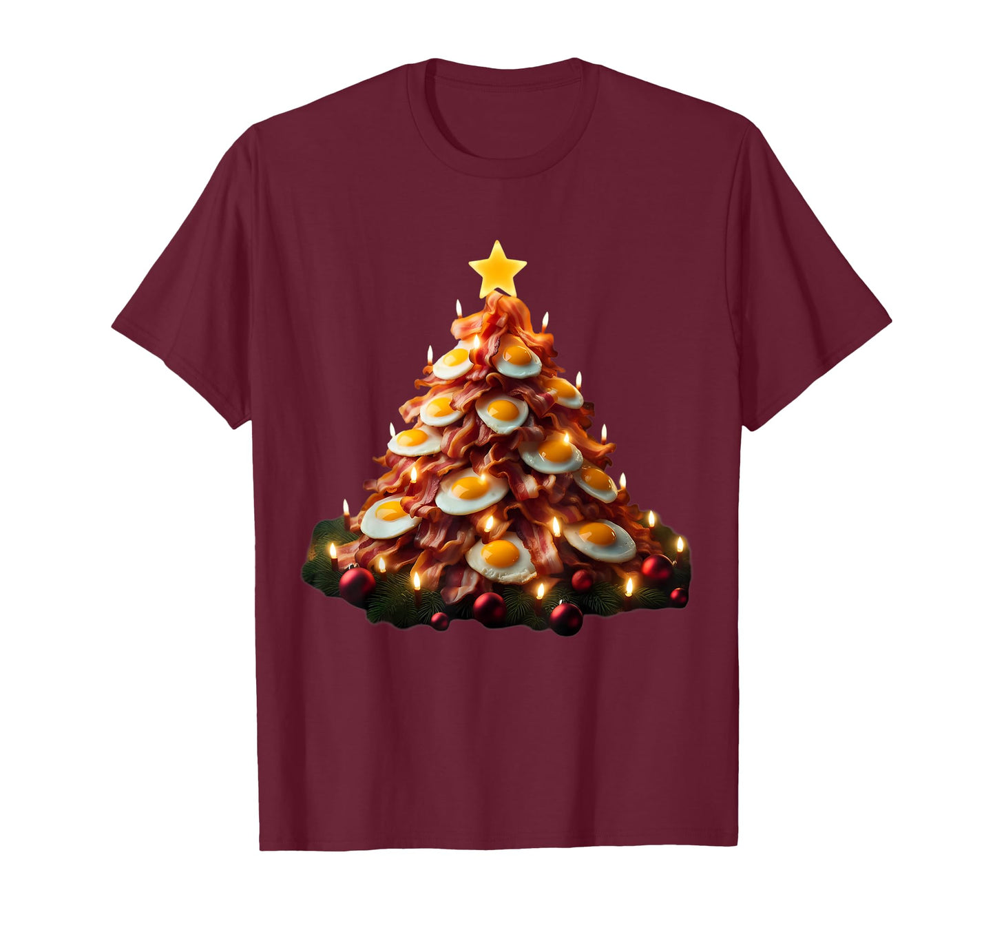 Bacon Christmas Tree With Eggs Carnivore Keto Meat Lover Fun T-Shirt